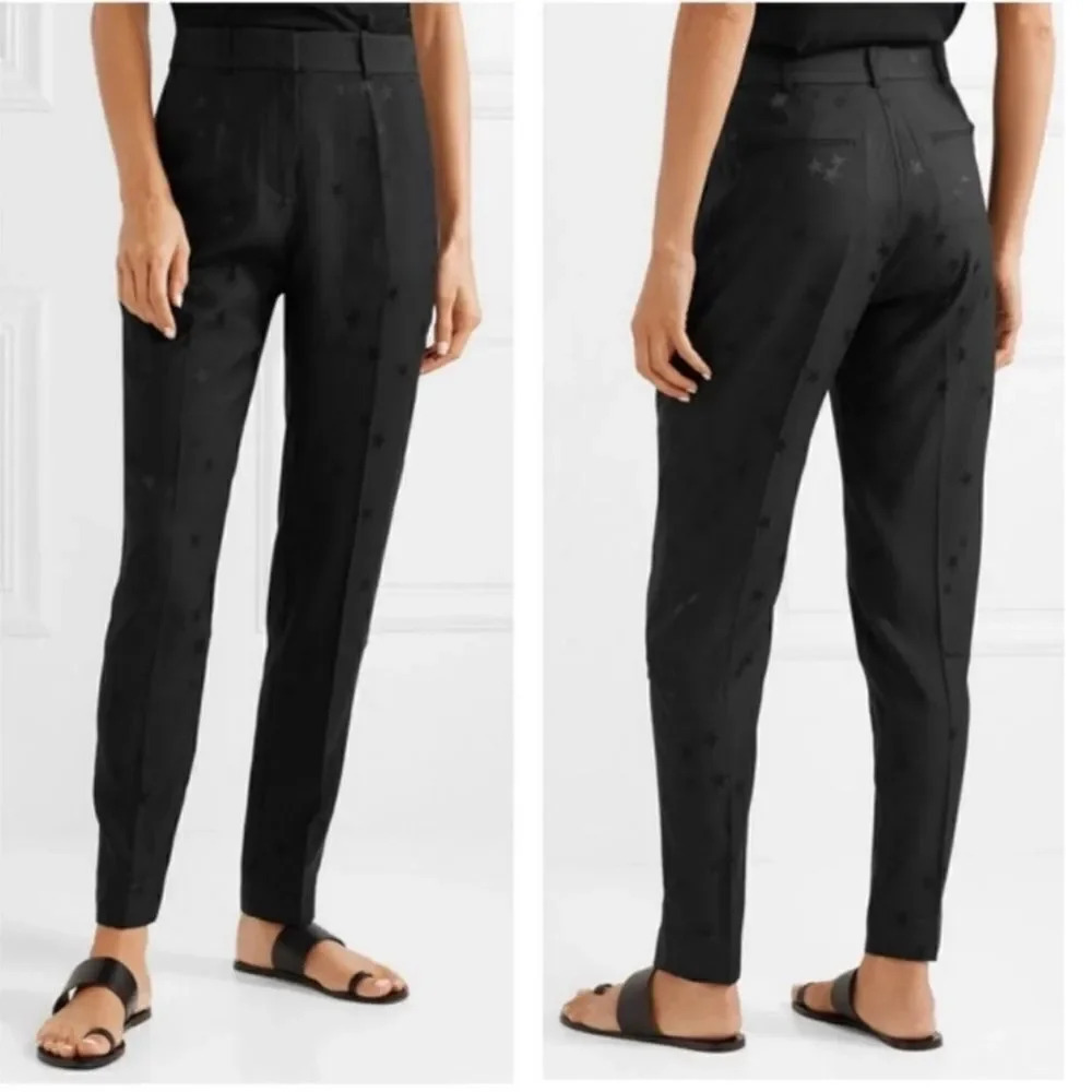 New Equipment X Tabitha Simmons Black Warsaw Jacquard Star Tapered Pants